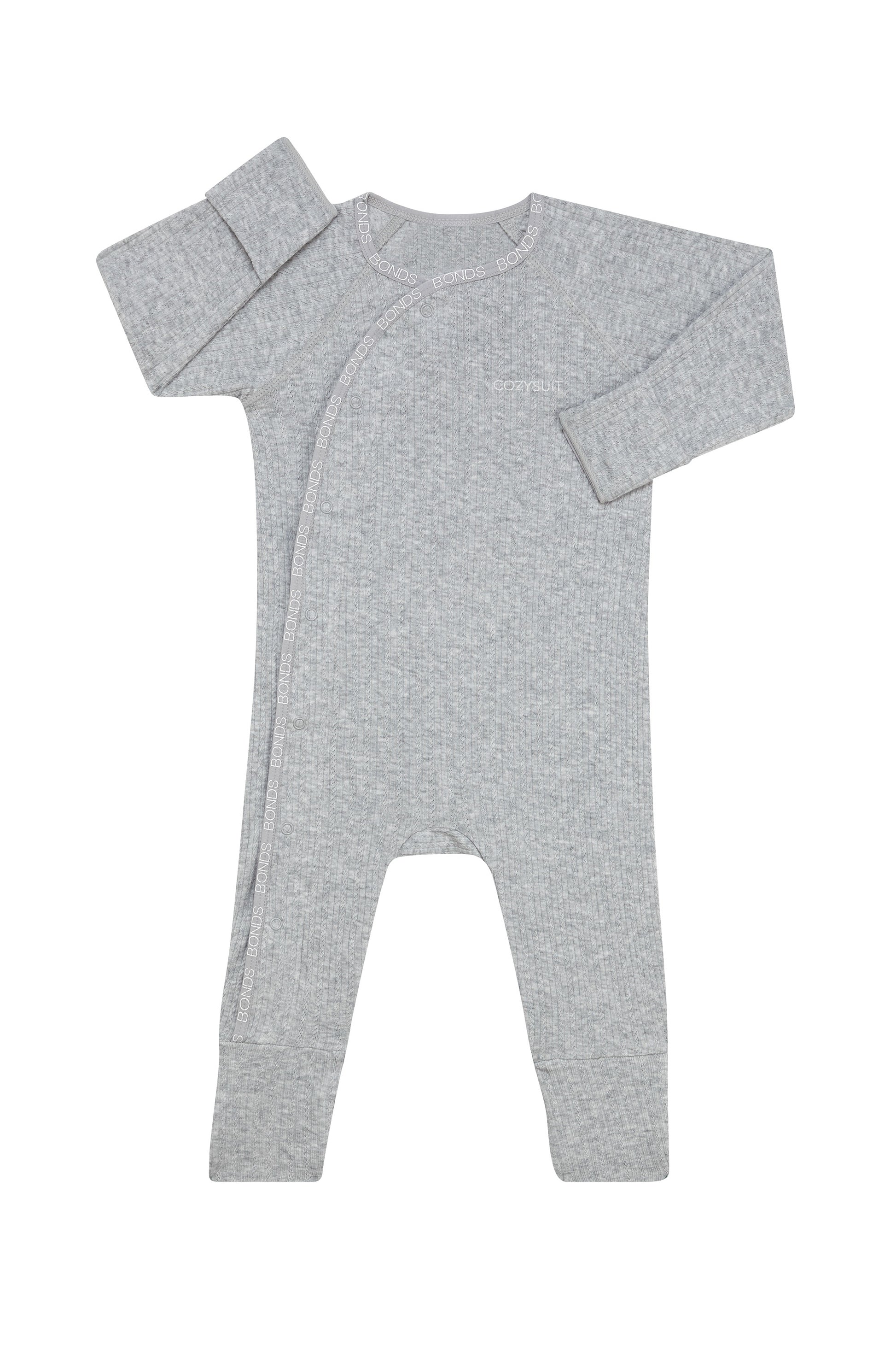 Bonds Pointelle Cozysuit - Light Grey-1