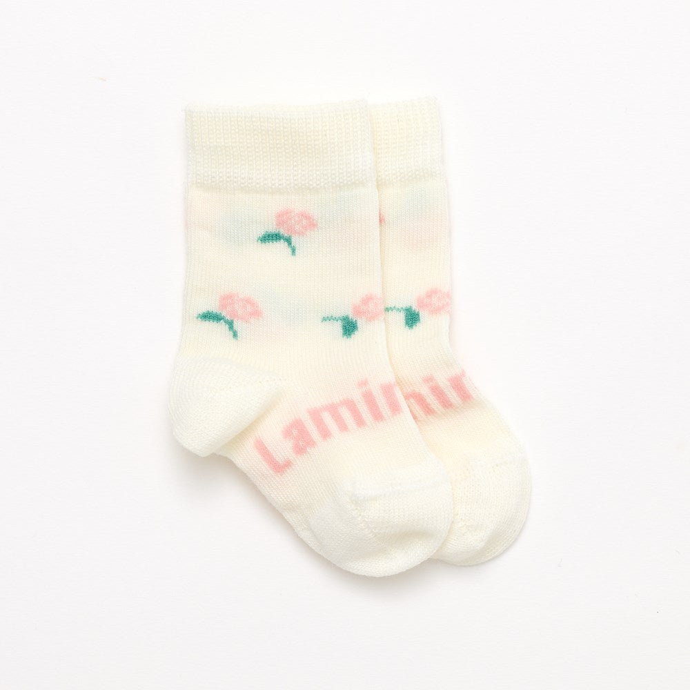 Lamington Baby Merino Wool Crew Socks - Rosa-1