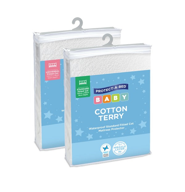 Protect-A-Bed Cotton Terry Cot Mattress Protector - Elastic Strap 1pc-1