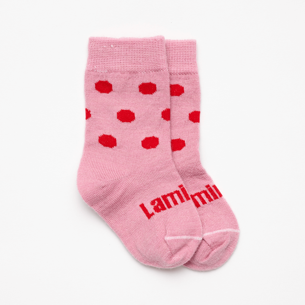 Lamington Baby Merino Wool Crew Socks - Cherry-1