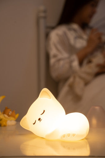 Rechargeable Silicon Cat LED Night Light-1