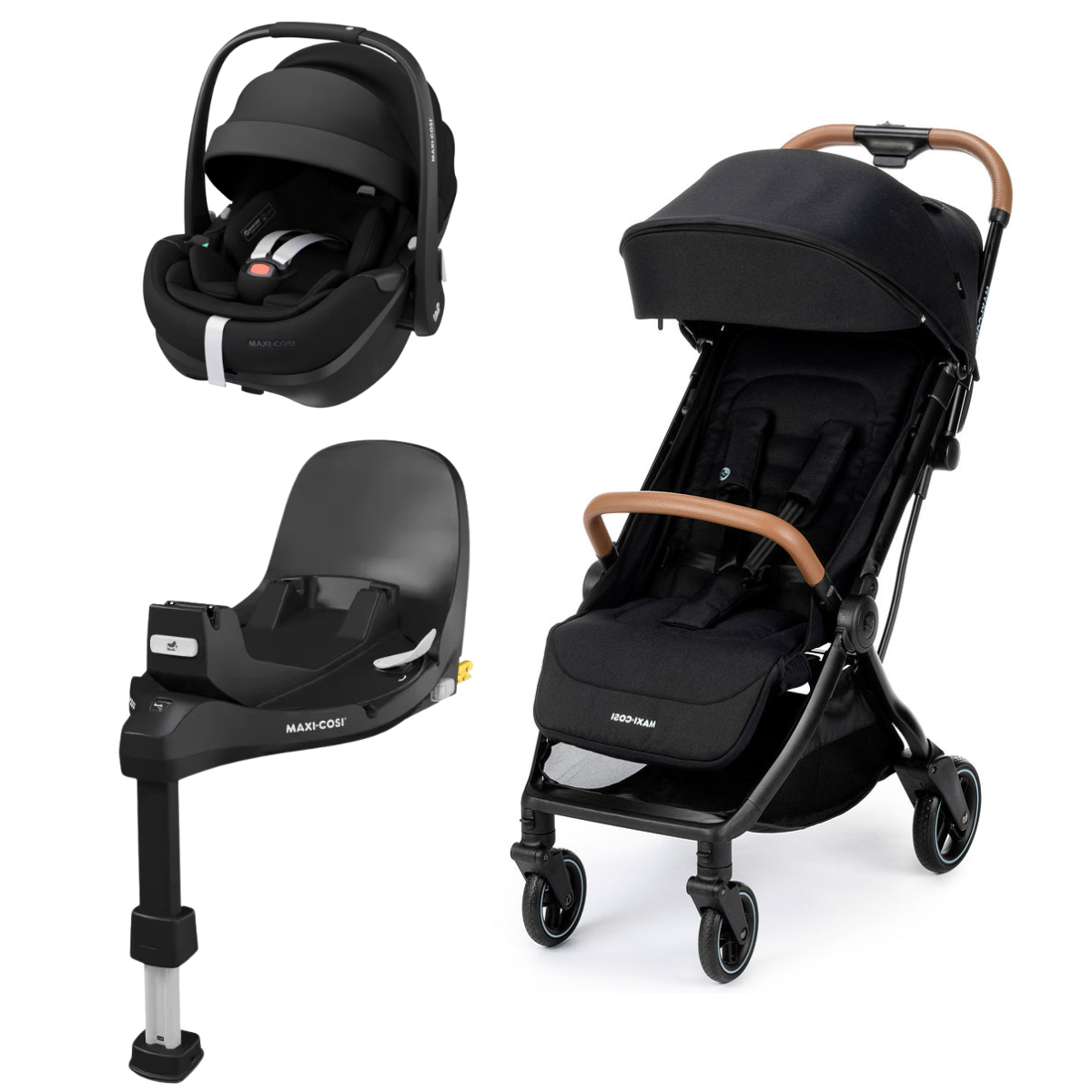 Maxi Cosi Eva³ Compact Stroller & Pebble 360 Pro² + Familyfix 360 Pro Base Bundle-1