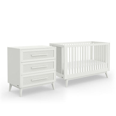 Babyrest Kaya Cot & Chest Nursery Package - White-2