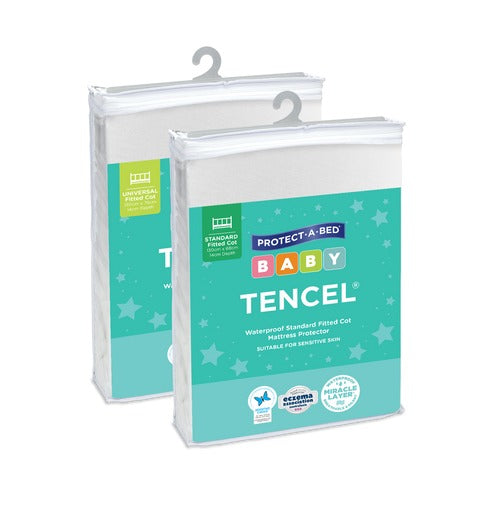 Protect-A-Bed Tencel Fitted Cot Mattress Protector 1pc-1