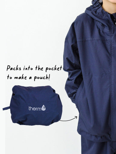 Therm 10K Packaway Rainshell - Navy-3