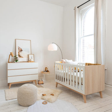Babyrest Tommi Cot & Chest Nursery Package - Oak/White-1