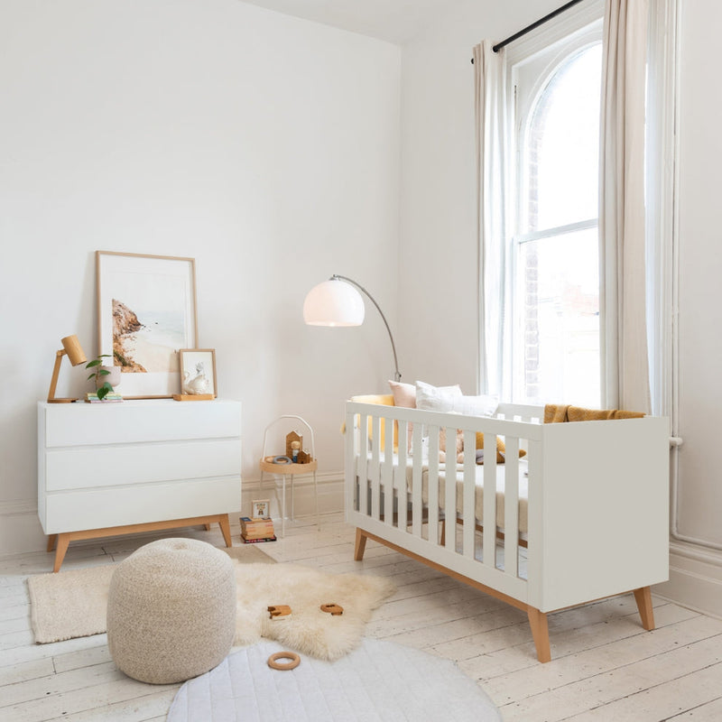 Babyrest Tommi Cot & Chest Nursery Package - White-1