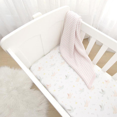 Living Textiles Jersey Bassinet Fitted Sheets - Blush Floral (2pk)-2