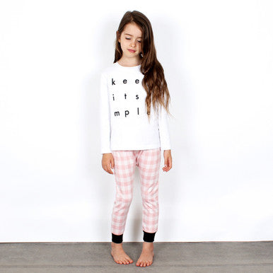 TINY TRIBE Pink Check Pant-2