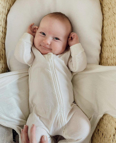 Buy Babu Merino All In One Footed Onesie - Cream Online - Babies Nz