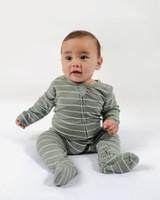 Buy Babu Merino All In One Footed Onesie - Walnut Stripe Online - Babies Nz