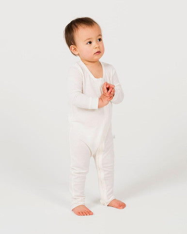 Buy Babu Merino All In One Footless Onesie - Cream Online - Babies Nz