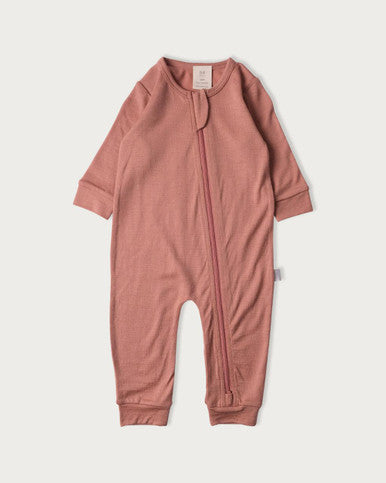 Buy Babu Merino All In One Footless Onesie - Rose Online - Babies Nz