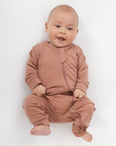Buy Babu Merino All In One Footless Onesie - Sage Online - Babies Nz