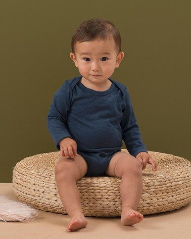 Buy Babu Merino Long Sleeve Bodysuit - Periwinkle/Lavender Online - Babies Nz