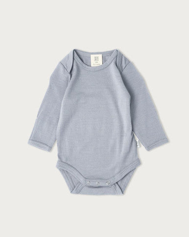 Buy Babu Merino Long Sleeve Bodysuit - Periwinkle/Lavender Online - Babies Nz