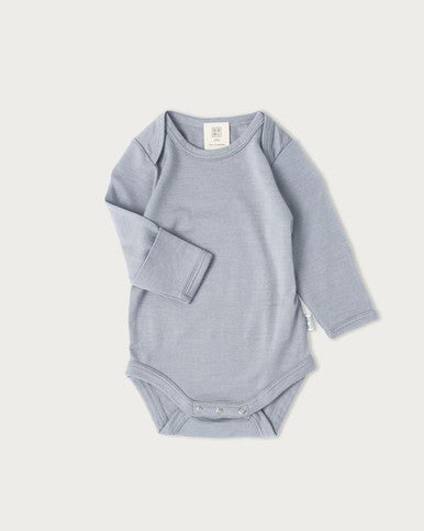 Buy Babu Merino Long Sleeve Bodysuit - Periwinkle/Lavender Online - Babies Nz