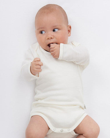 Buy Babu Merino Long Sleeve Bodysuit - Sage Online - Babies Nz
