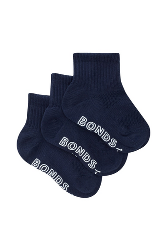 Bonds Light Quarter Crew Socks 3 Pack-1
