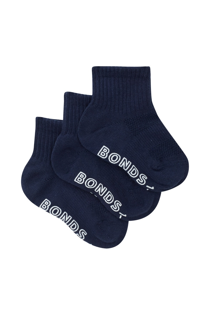 Bonds Light Quarter Crew Socks 3 Pack-1