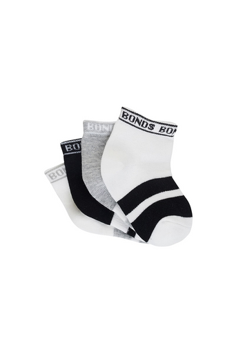 Bonds Sportlet Sock 4 Pack - White / Black-1