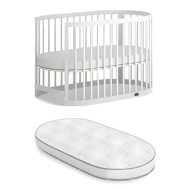 Boori Eden Oval Cot and Mattress - White-1