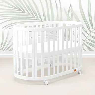 Boori Eden Oval Cot and Mattress - White-3
