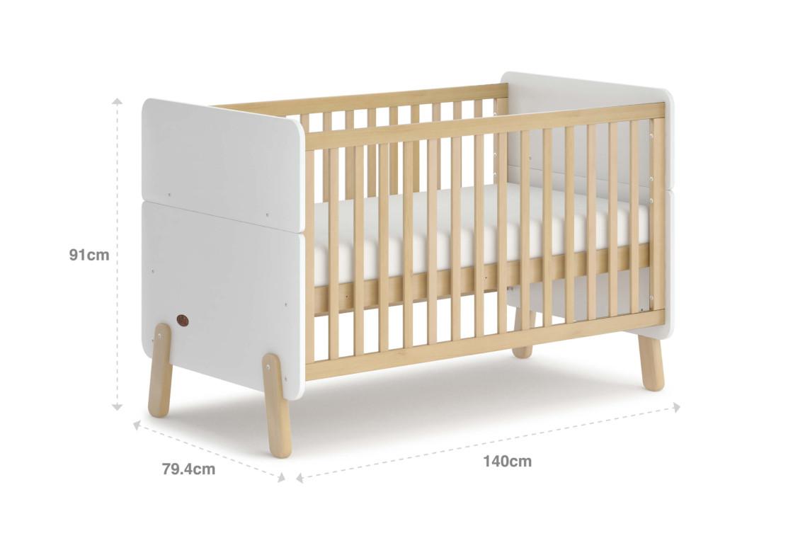 Boori Natty Cot Bed - White & Almond-2