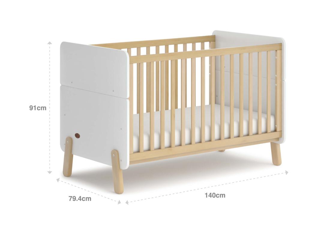 Boori Natty Cot Bed - White & Almond-3