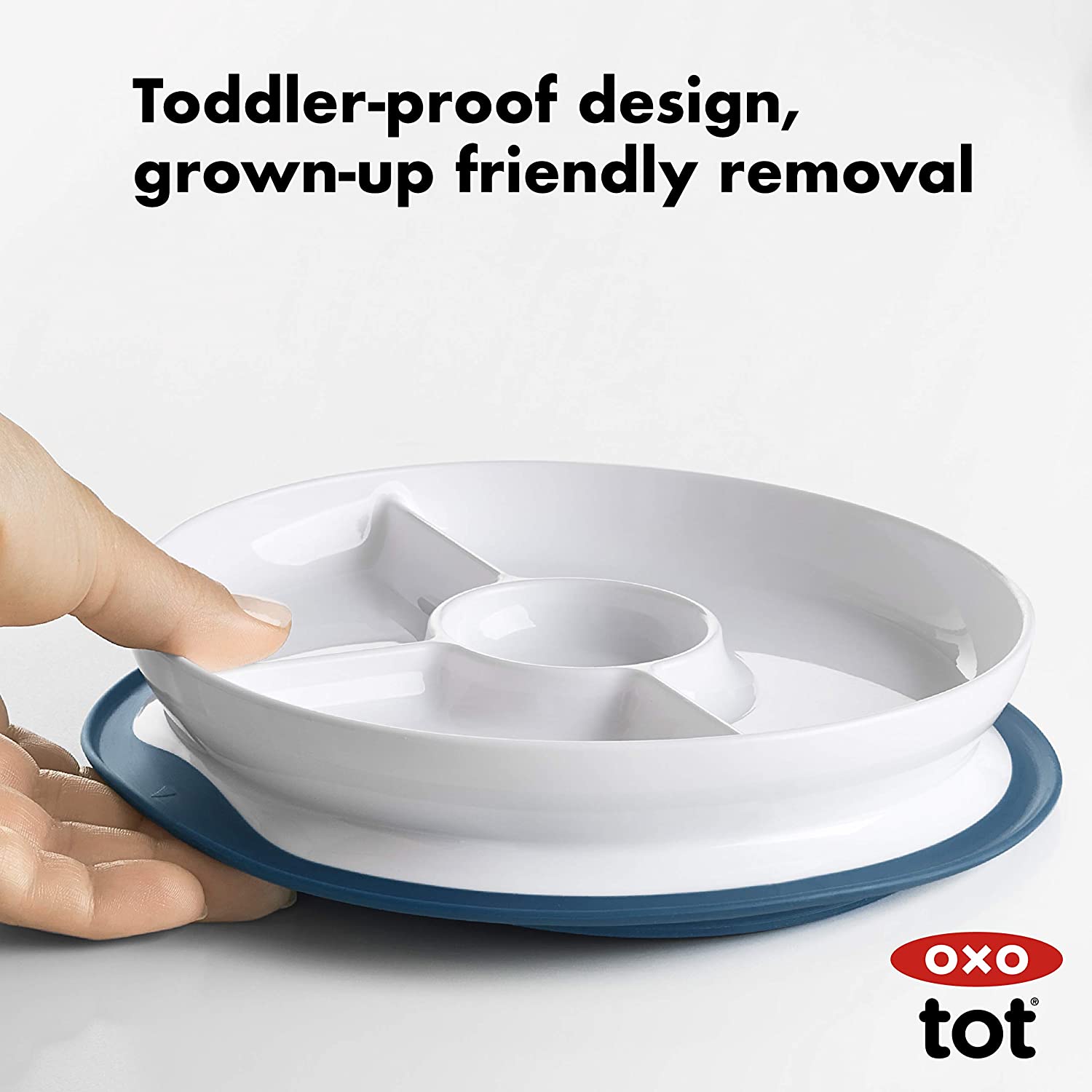 OXO Tot Stick & Stay Suction Divided Plate-17