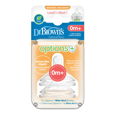 Dr Brown's Level 1 Wide Neck Teats 2-Pack-1