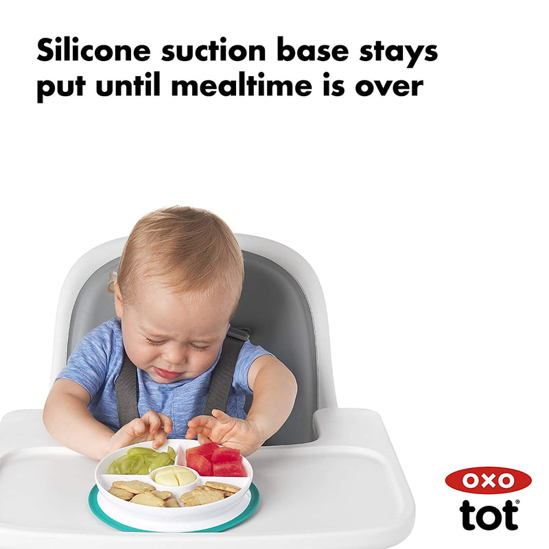 OXO Tot Stick & Stay Suction Divided Plate-15