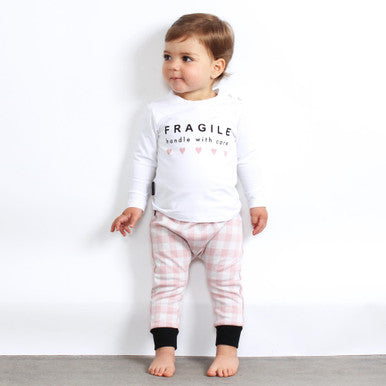 TINY TRIBE Pink Check Pant-1