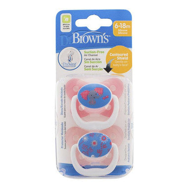 Buy Dr. Brown’s PreVent Contour Pacifier (2pk) - Stage 2 Online - Babies Nz