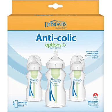 Buy Dr Browns 270ml Wide Neck Feeding Bottle -3 pack Online - Babies Nz