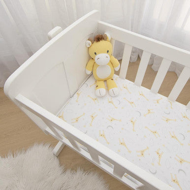 Living Textiles Jersey Bassinet Fitted Sheets - Grey Stars (2pk)-2