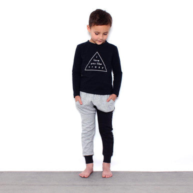 TINY TRIBE Love You Like Crazy Black Tee-2