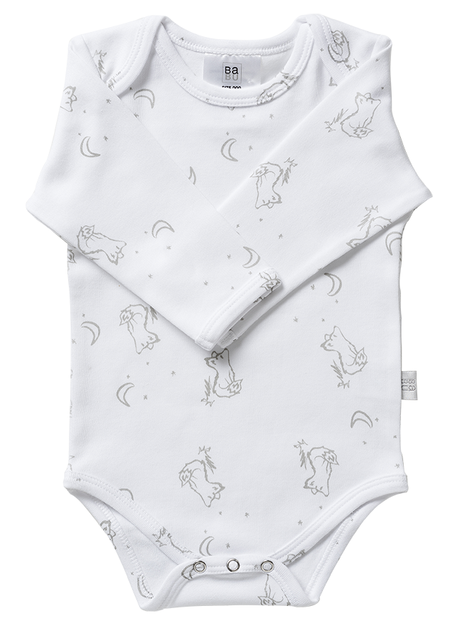 Babu Organic Envelope Neck Bodysuit - Fox Grey-1