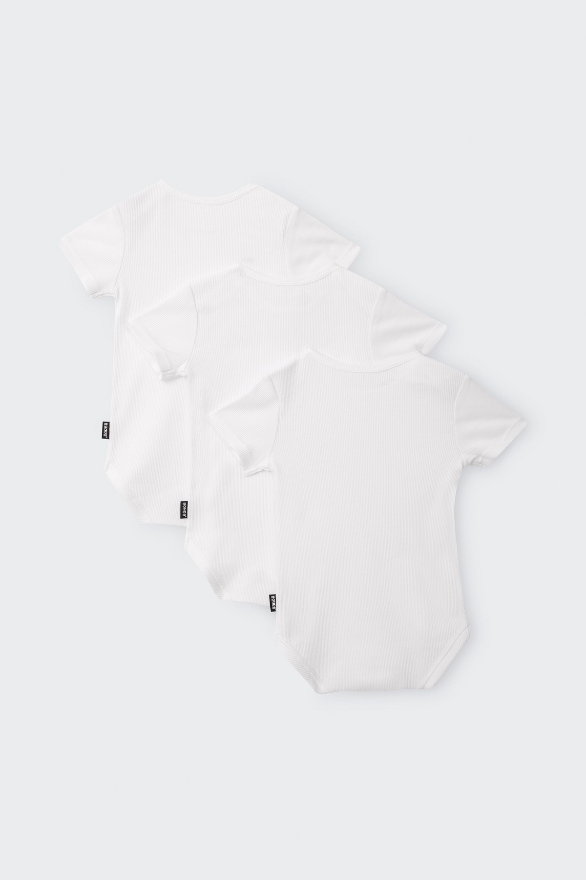 Bonds Essentials Rib Shortsleeve Bodysuit 3 Pack - White-2