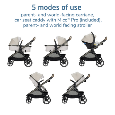 Maxi Cosi Zelia Pro 5-in-1 Travel System - Classic Oat-2