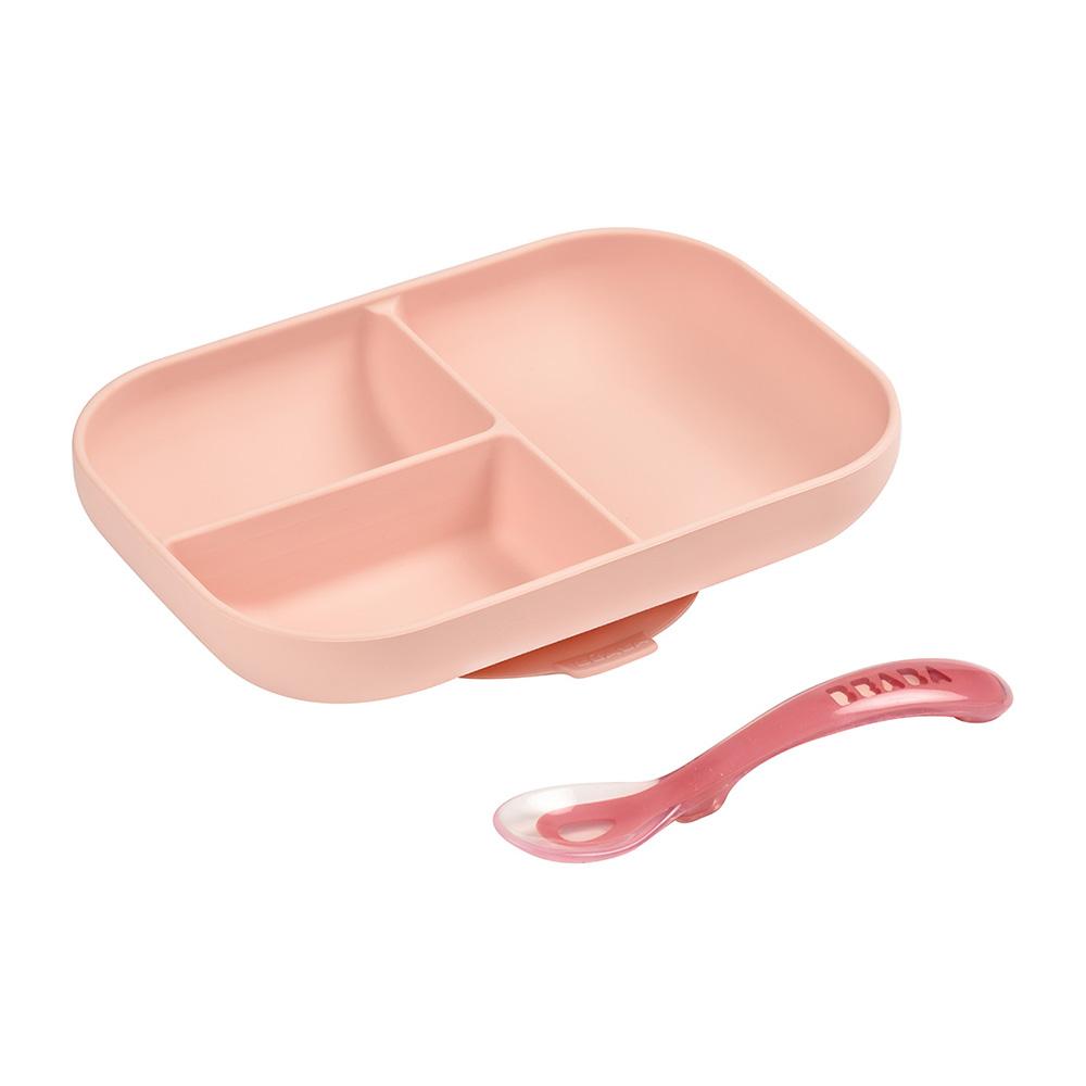 Beaba Silicone Suction Divided Plate & Spoon-13