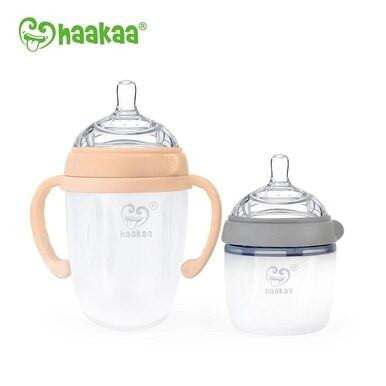 Buy Haakaa Gen3 Silicone Baby Bottle 250ml - Peach Online - Babies Nz