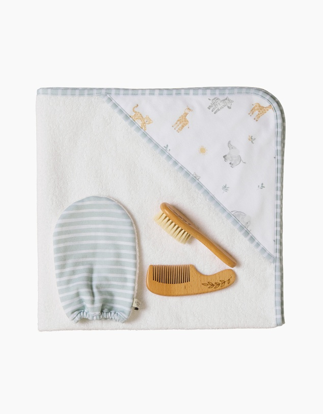 Living Textiles 4pc Baby Bath Gift Set-1