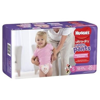 Buy Huggies Ultra Dry Nappy Pants Size 5 Girl 30s Online - Babies Nz