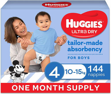 Buy Huggies Ultra Dry Size 4 Boy - 144 Nappies Online - Babies Nz