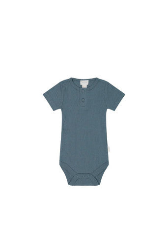 Buy Jamie Kay Organic Cotton Modal Darcy Rib Tee Bodysuit - Stormy Night Online - Babies Nz