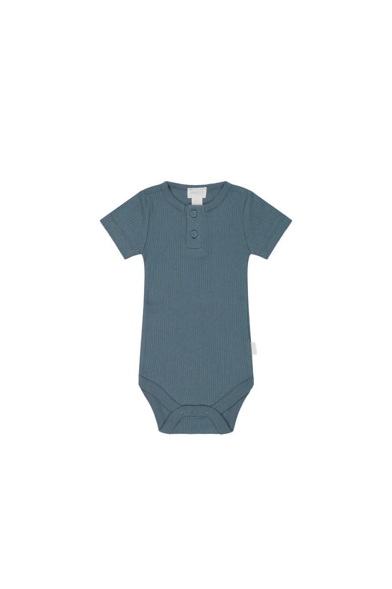 Jamie Kay Organic Cotton Modal Darcy Rib Tee Bodysuit - Stormy Night-2