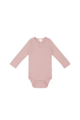 Buy Jamie Kay Organic Cotton Modal Long Sleeve Rib Bodysuit - Doll Online - Babies Nz