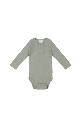 Buy Jamie Kay Organic Cotton Modal Long Sleeve Rib Bodysuit - Willow Online - Babies Nz