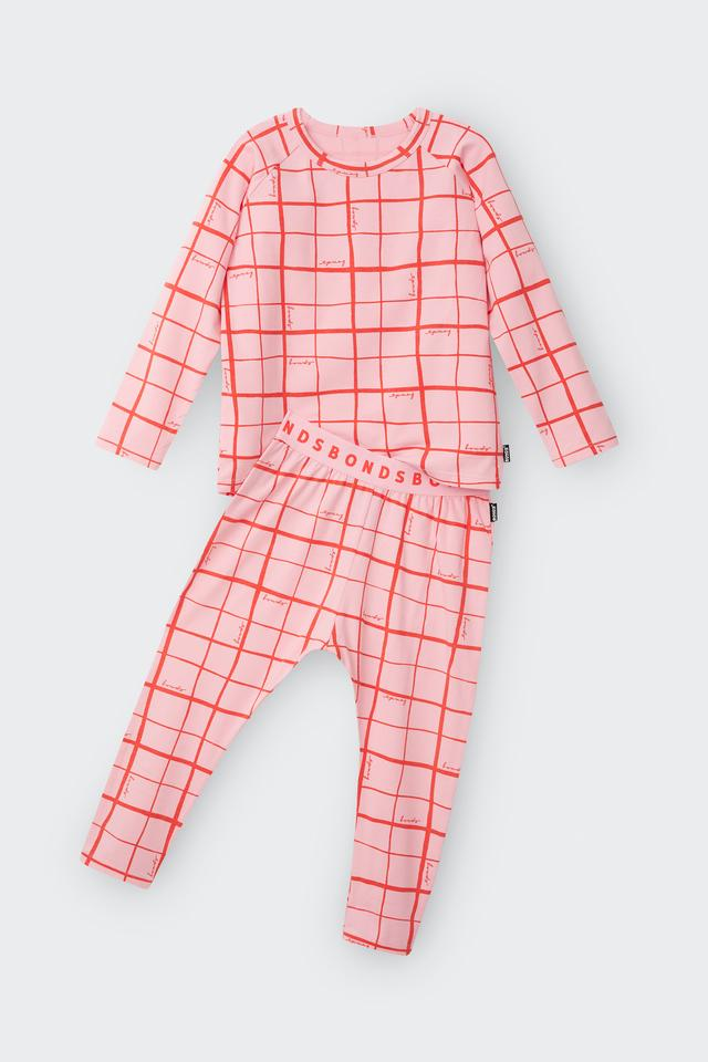 Bonds Kids Long Sleeve Sleep Set -  Bonds Skater Squares-1